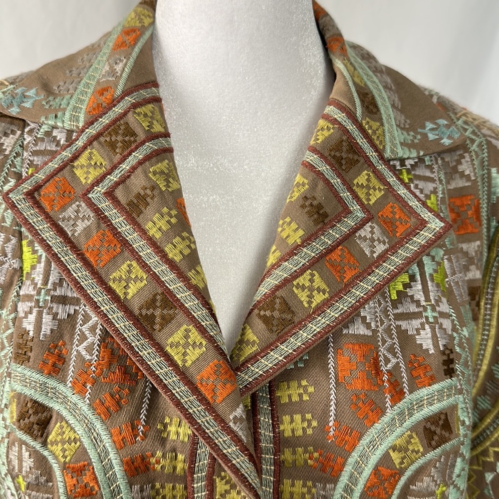 Coldwater Creek Boho Embroidered Blazer Jacket So… - image 3